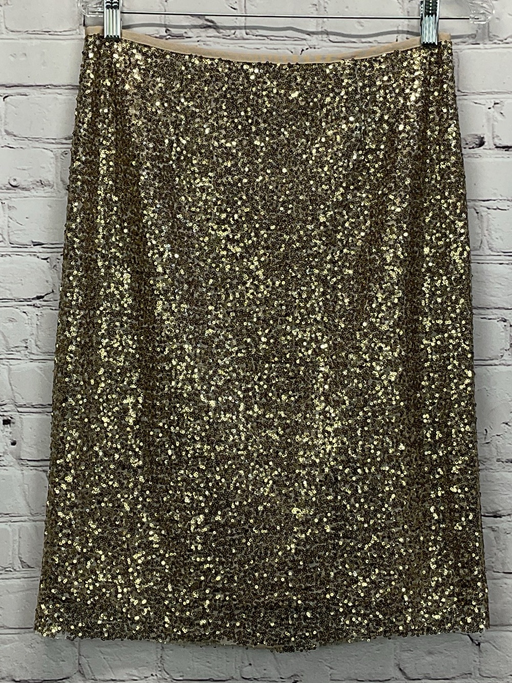 Chico's Pencil Skirt Women's Size 0 (XS/4) Gold Sequin Straight Holiday Party